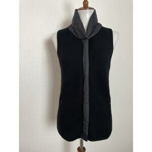 Eileen Fisher Vest Zip Front Stretch Knit High Neck Classic Outdoor